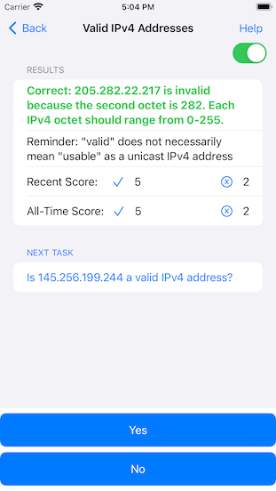 Valid IPv4 Addresses